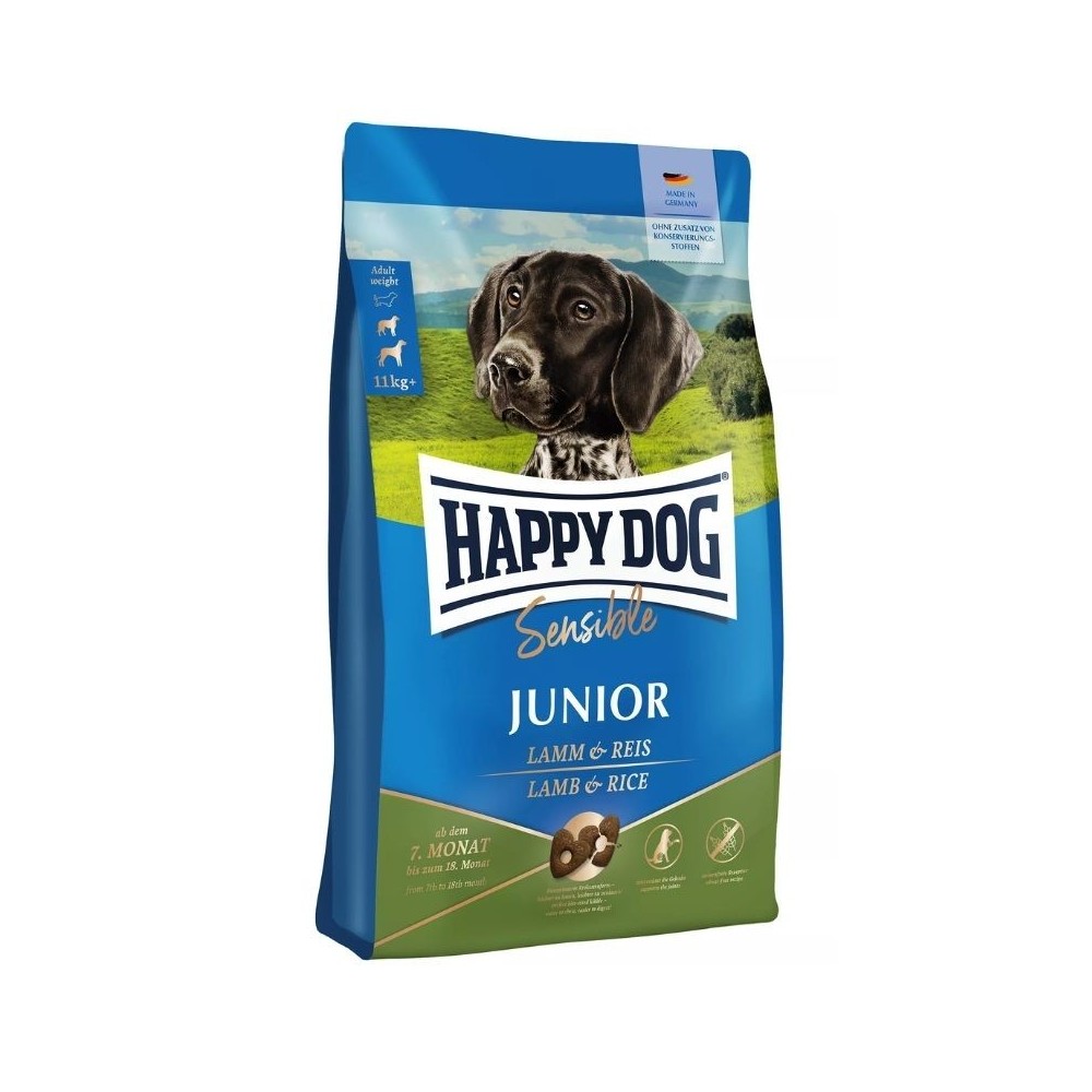 happy-dog-sausas-maistas-jauniems-sunims-su-eriena-ir-ryziais-sensible-junior-lambrice-1-kg-akvazoo happy-dog-sausas-maistas-jauniems-sunims-su-eriena-ir-ryziais-sensible-junior-lambrice-1-kg-akvazoo