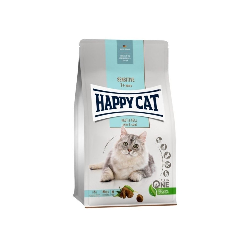 happy-cat-maistas-suaugusioms-katems-puoselejantis-oda-ir-kaili-sensitive-hautskin-300-g-akvazoo