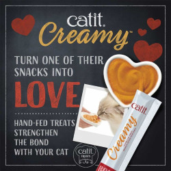 Catit Creamy kreminis skanėstas katėms su lašiša ir krevetėmis, 4x10 g - nuotrauka 4