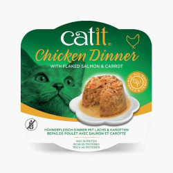 Catit Chicken Dinner konservai katėms su lašiša ir morkomis, 80 g - nuotrauka 2