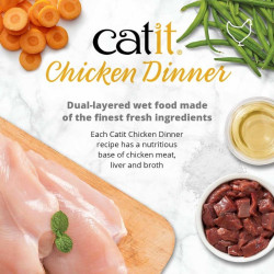 Catit Chicken Dinner konservai katėms su lašiša ir morkomis, 80 g - nuotrauka 3