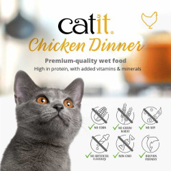 Catit Chicken Dinner konservai katėms su lašiša ir morkomis, 80 g - nuotrauka 5