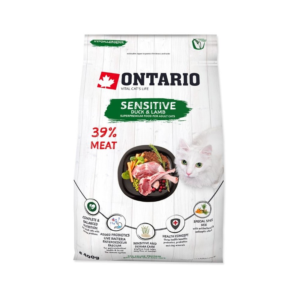 ontario-visavertis-maistas-suaugusioms-katems-cat-sensitive-derma-04-kg-akvazoo-lt