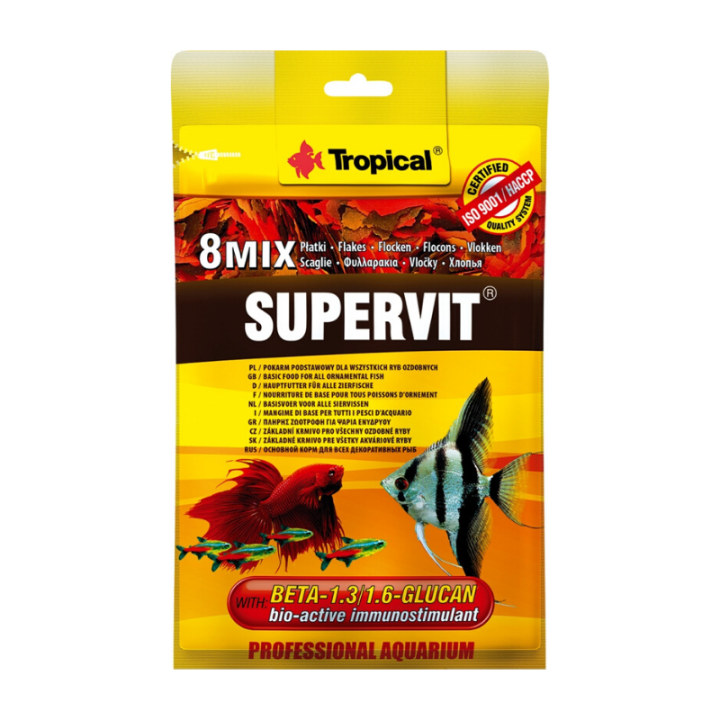 Maistas žuvims dribsniais Tropical Supervit | Akvazoo.lt