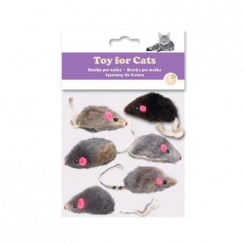 Žaislas katėms, pelytės, natūralaus kailio 5 cm