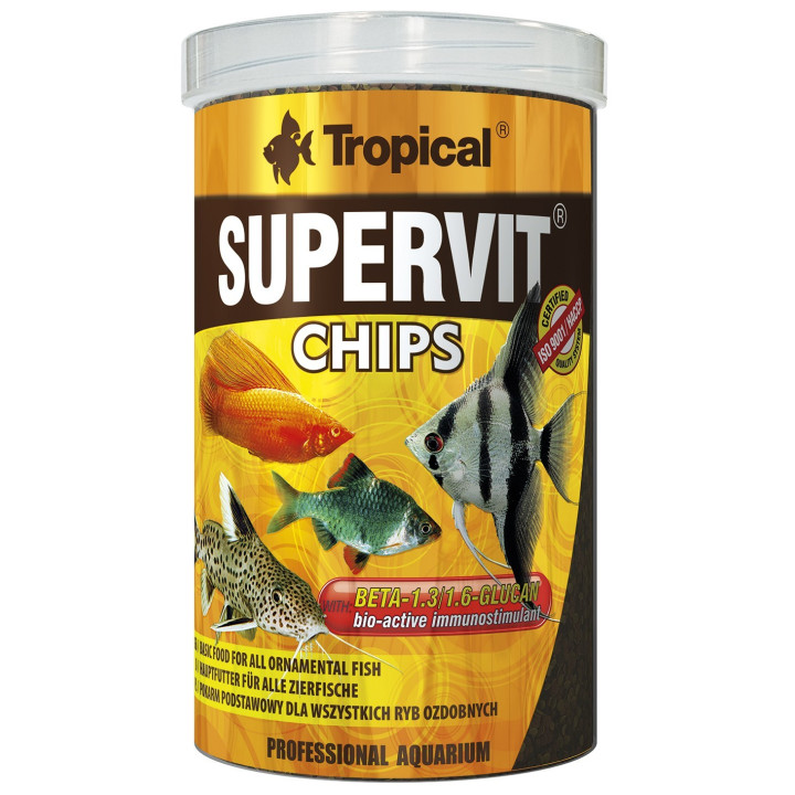 Tropical Supervit Chips pašaras su Beta-gliukanu žuvims