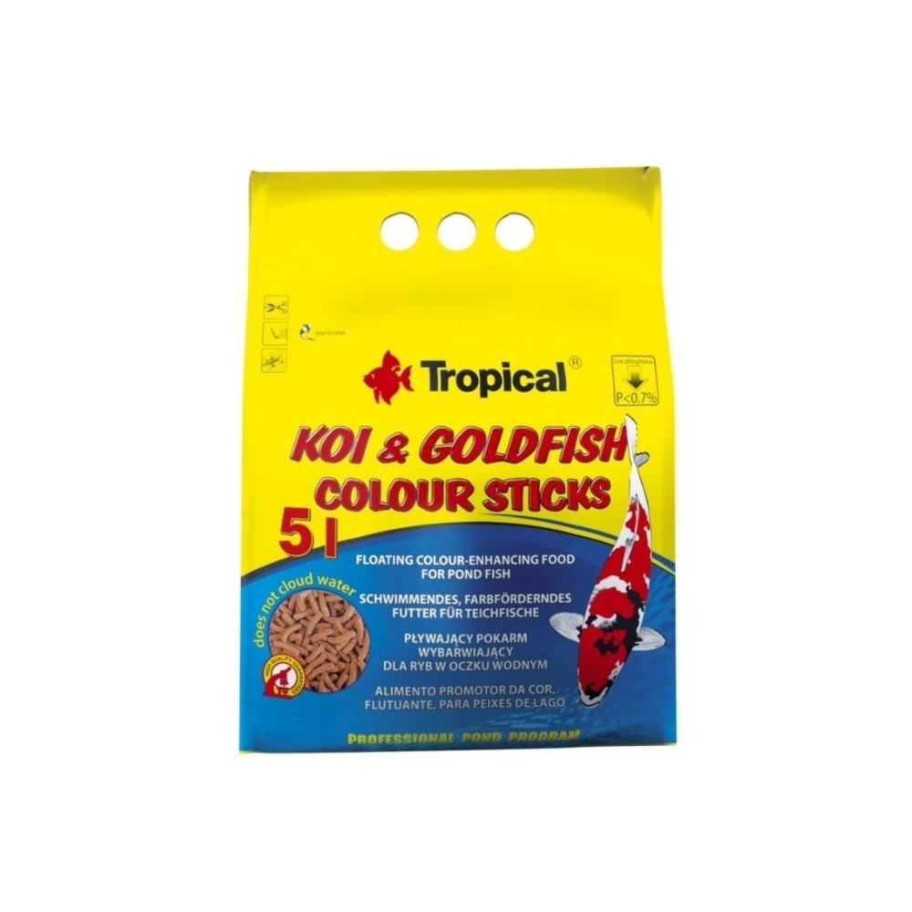 Koi&Goldfish Colour Sticks spalvą ryškinantis maistas, 5 l