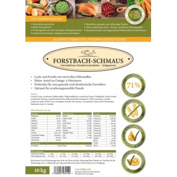 *Bellfor begrūdis maistas šunims su laukinėmis lašišomis ir upėtakiais Forstbach-Schmaus 10 kg