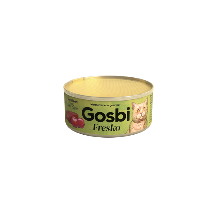 Gosbi Fresko Cat Adult Sterilised Tuna&Apple konservai sterilizuotoms katėms su tunu ir obuoliais 70 g