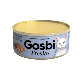 Gosbi Fresko Cat Adult Sterilised Tuna&Shrimp konservai sterilizuotoms katėms su tunu ir krevetėmis 70 g