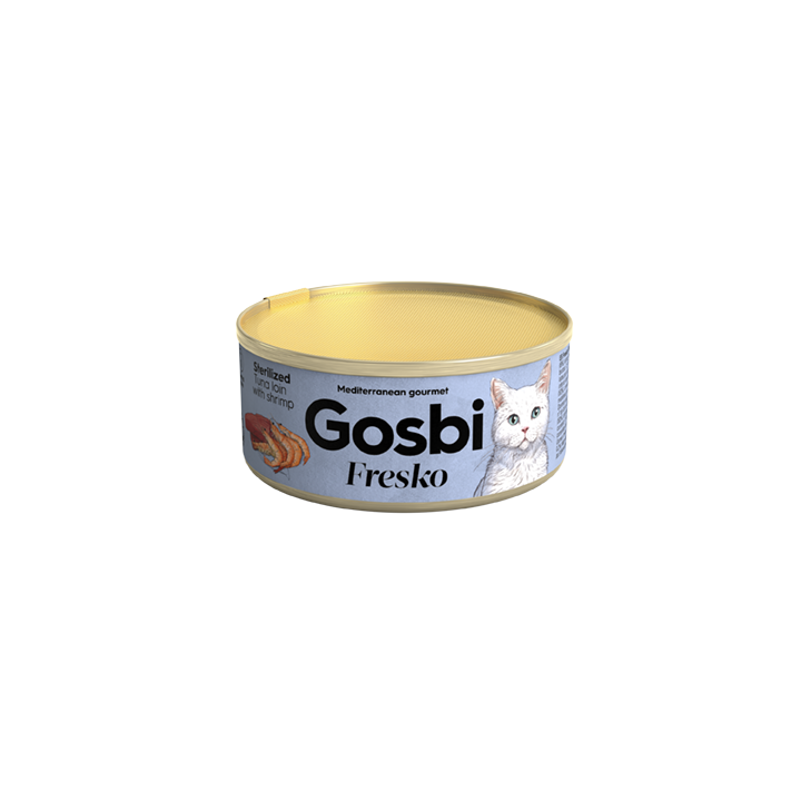 Gosbi Fresko Cat Adult Sterilised Tuna&Shrimp konservai sterilizuotoms katėms su tunu ir krevetėmis 70 g