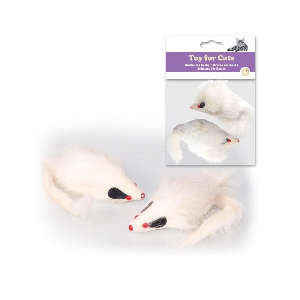 Žaislas katėms ilgaplaukė pelytė, 9 cm (2 vnt.)