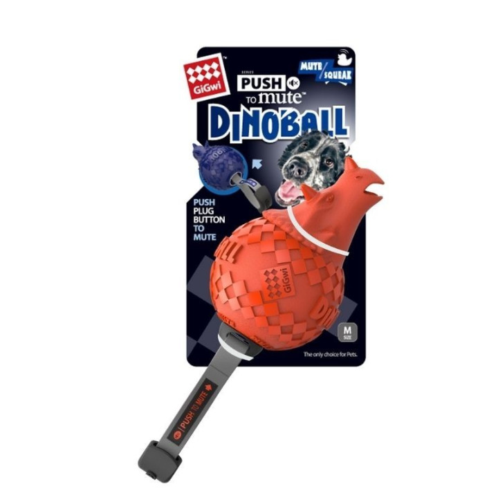 Žaislas šunims GiGwi Push To Mute Dinoball Triceratops dinozauras