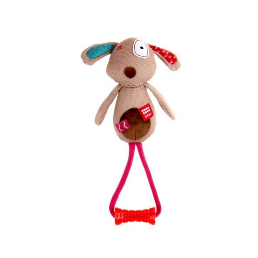 Žaislas šunims GiGwi Plush Friendz Dog pliušinis šuo su rankena
