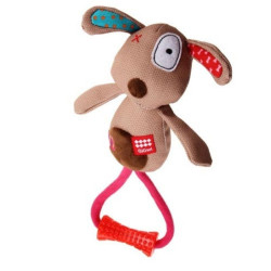 Žaislas šunims GiGwi Plush Friendz Dog pliušinis šuo su rankena - nuotrauka 2