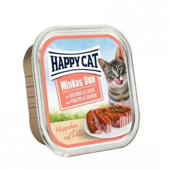*Happy Cat Duo konservai katėms su paukštiena ir lašiša, 100 g