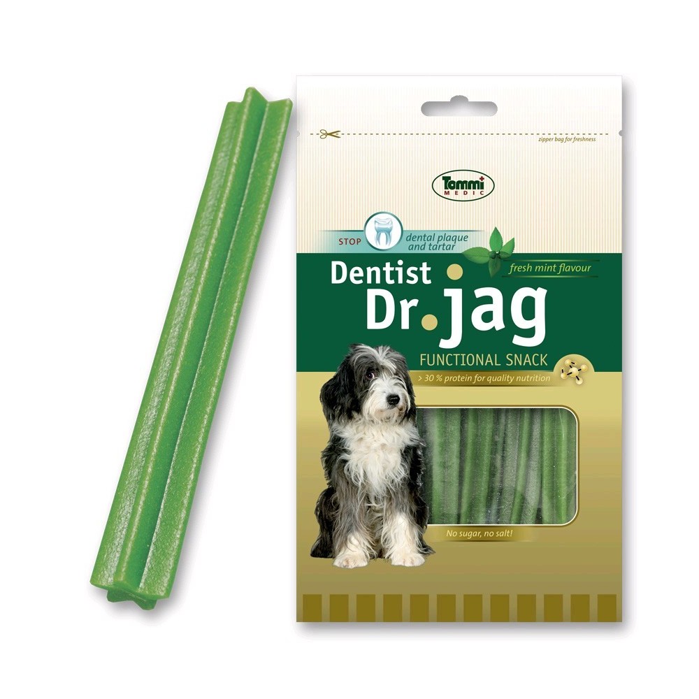 Skanėstas šunims Dr. Jag Stix pagaliukai dantų higienai su mėta, 100 g, 8 vnt.