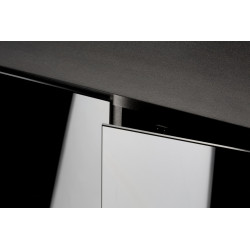 Glossy 100 spintelė stačiakampė juoda su durelėmis, 100 cm - nuotrauka 4