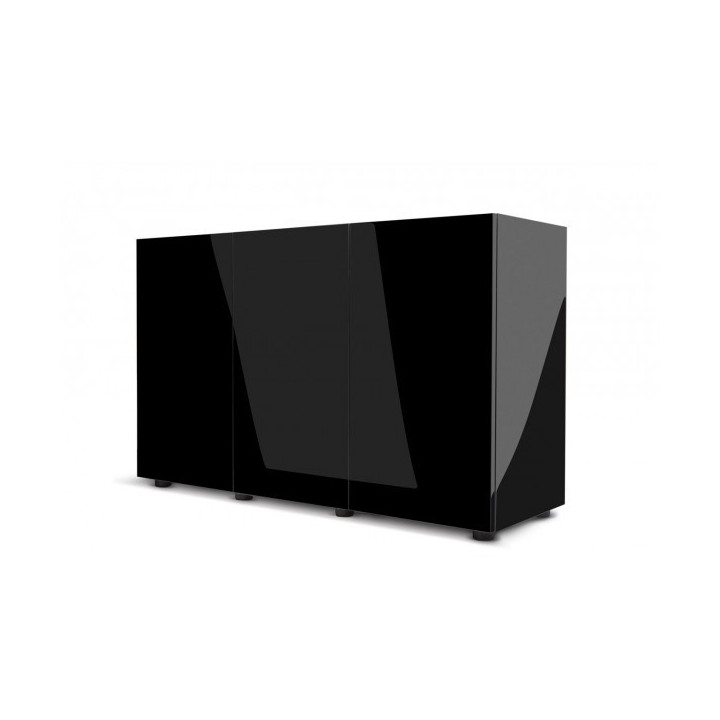 Glossy 150 spintelė stačiakampė juoda su durelėmis, 150 cm