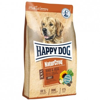 Happy Dog visavertis pašaras suaugusiems šunims su jautiena ir ryžiais NaturCroq Rind&Reis 15 kg