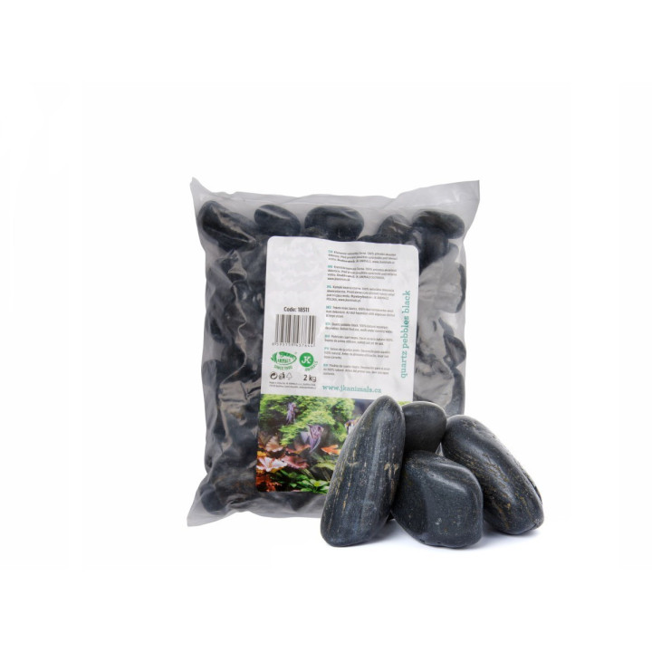 Dekoracija akvariumui juodi natūralūs akmenys, 2 kg