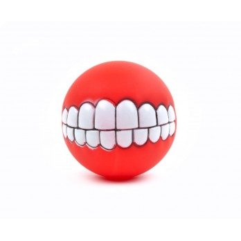Žaislas šunims guminis kamuoliukas su dantimis, 7,5 cm