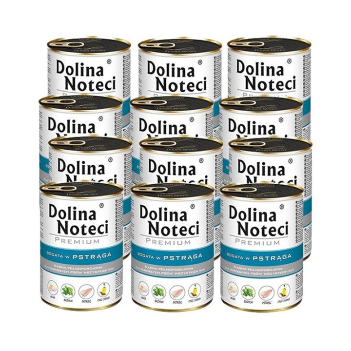 Konservai šunims su upėtakiu Dolina Noteci Premium, 12x400 g