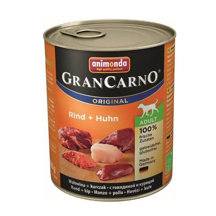 Grancarno Adult 800 g konservai suaugusiems šunims su jautiena ir vištiena
