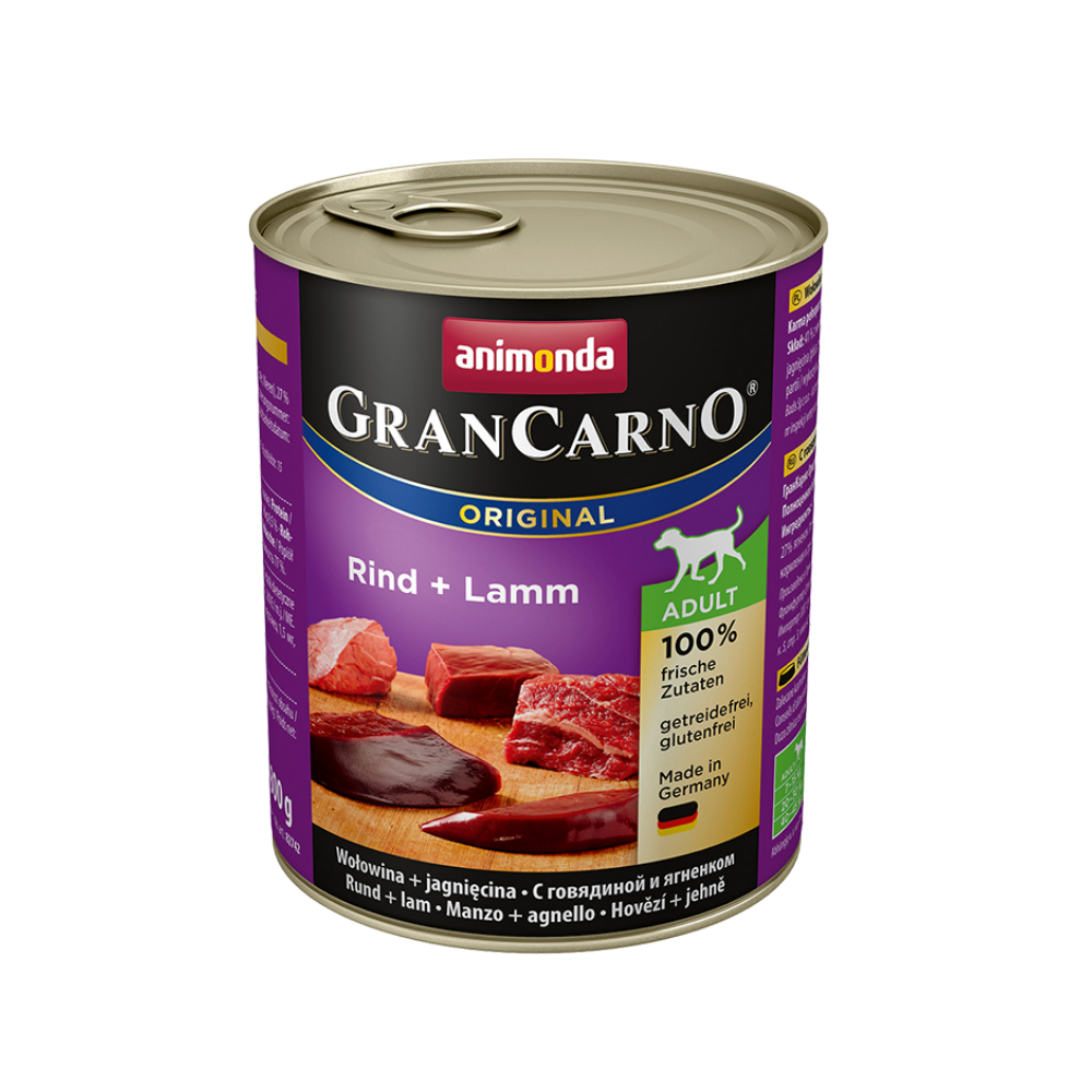 Grancarno Adult 800 g konservai suaugusiems šunims su jautiena ir ėriena