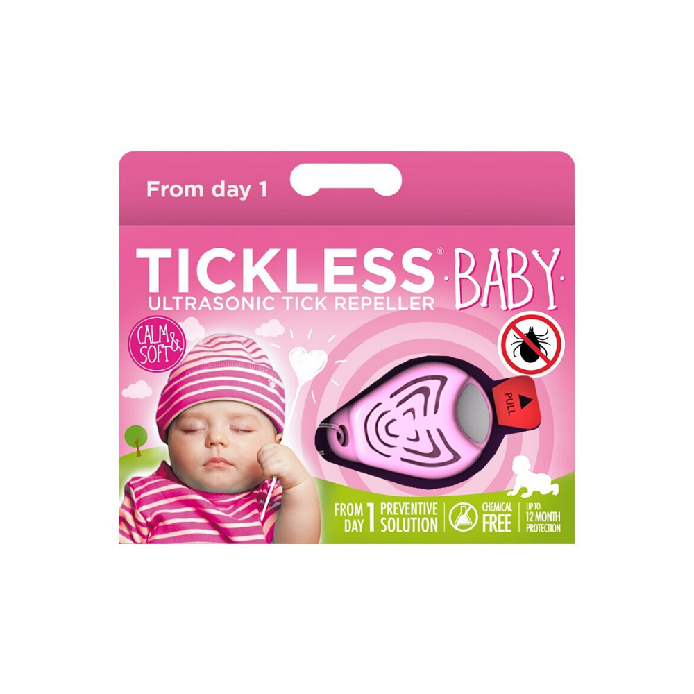Tickless Baby ultragarsinis pakabukas nuo erkių vaikams, rožinis