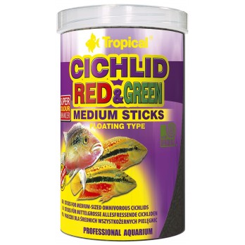 Cichlid Red&Green Medium Sticks maistas žuvims 1000 ml