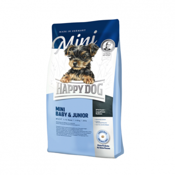 Happy Dog visavertis pašaras mažų veislių jauniems šuniukams Mini Baby&Junior 4 kg