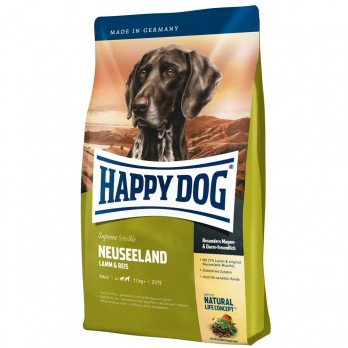 Happy Dog visavertis pašaras suaugusiems šunims su ėriena ir ryžiais Neuseeland 12,5 kg