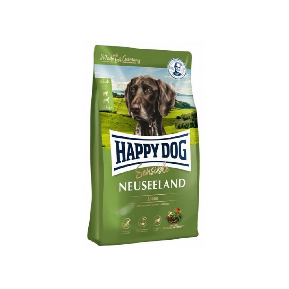 Happy Dog visavertis pašaras suaugusiems šunims su ėriena ir ryžiais Neuseeland 4 kg