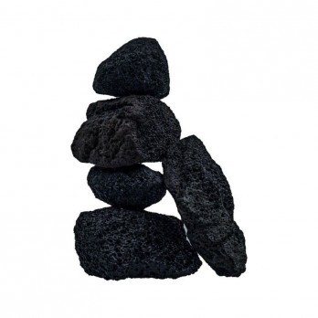 Dekoracija akvariumui/terariumui lavos akmuo, juodas, 0,5 kg