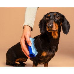 Pet Teezer plaukų šepetys gyvūnams De-Shedding&Dog Grooming Brush Small, žydras - nuotrauka 2