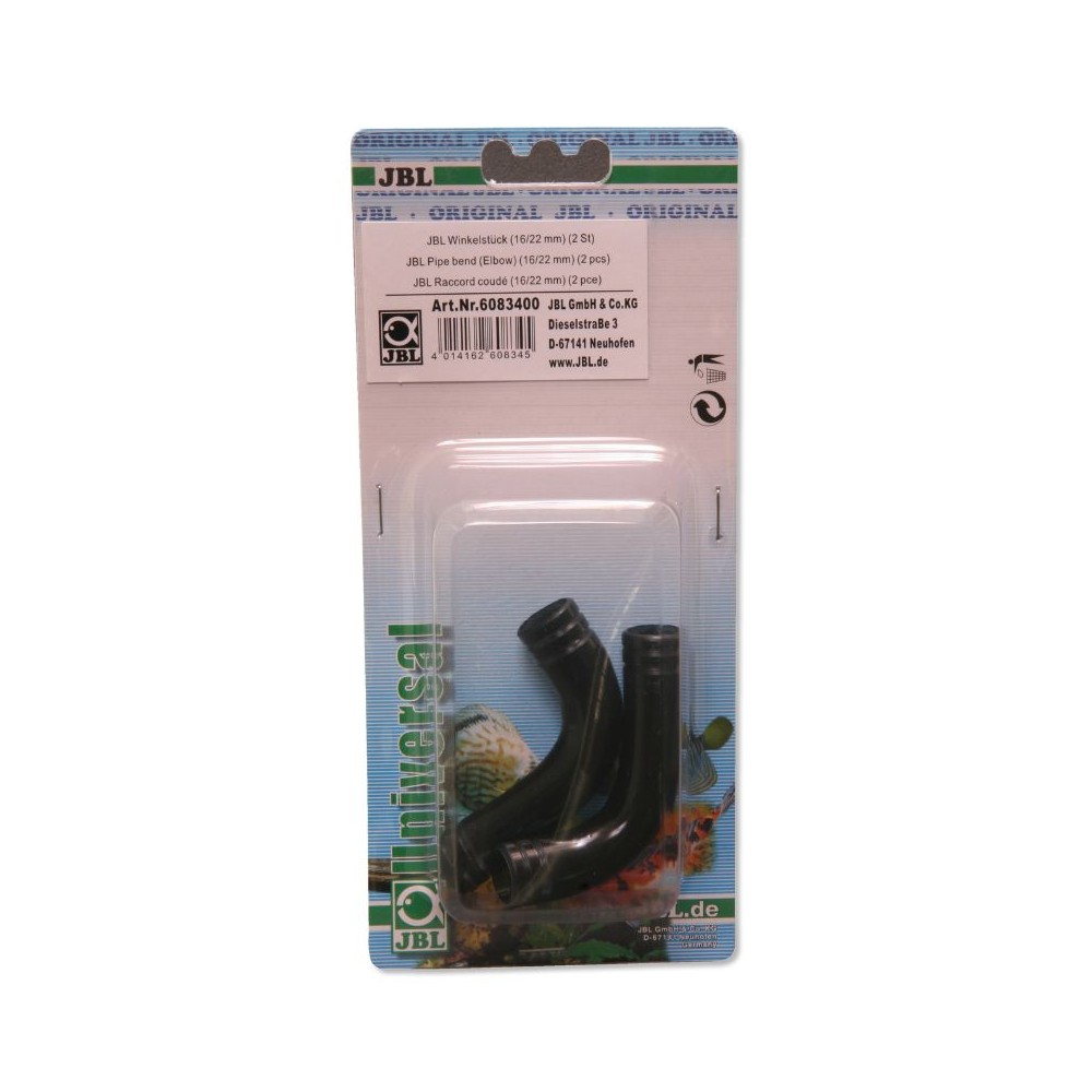 JBL Pipe bend alkūnės žarnų sujungimui 16/22mm, 2 vnt.