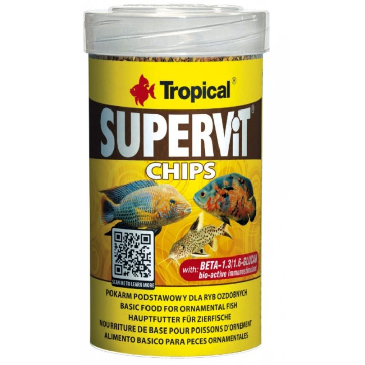 Tropical Supervit Chips pašaras žuvims su Beta-gliukanu 1000 ml