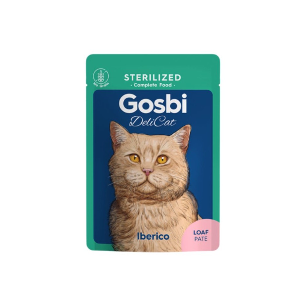Gosbi Delicat Sterilized Iberico Loaf visavertis drėgnas pašaras sterilizuotoms katėms su Iberijos kiauliena 70 g