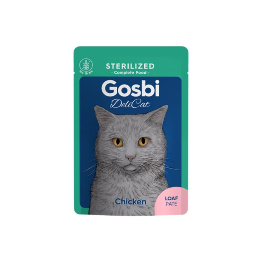 Gosbi Delicat Sterilized Chicken Loaf visavertis drėgnas pašaras sterilizuotoms katėms su vištiena 70 g