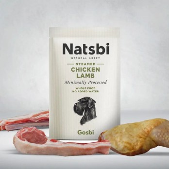 Natsbi Steamed Chicken Lamb visavertis pašaras šunims su vištiena ir ėriena 200 g