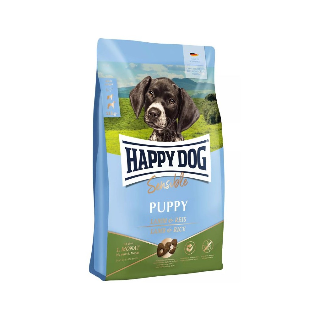 Happy Dog Puppy Lamb&Rice pašaras su ėriena ir ryžiais jauniems šuniukams nuo 1 mėn. iki 6 mėn., 1 kg