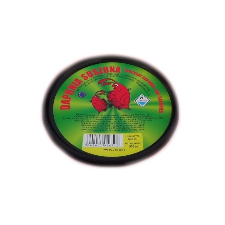Džiovintos dafnijos dėžutėje pašaras žuvims 500 ml