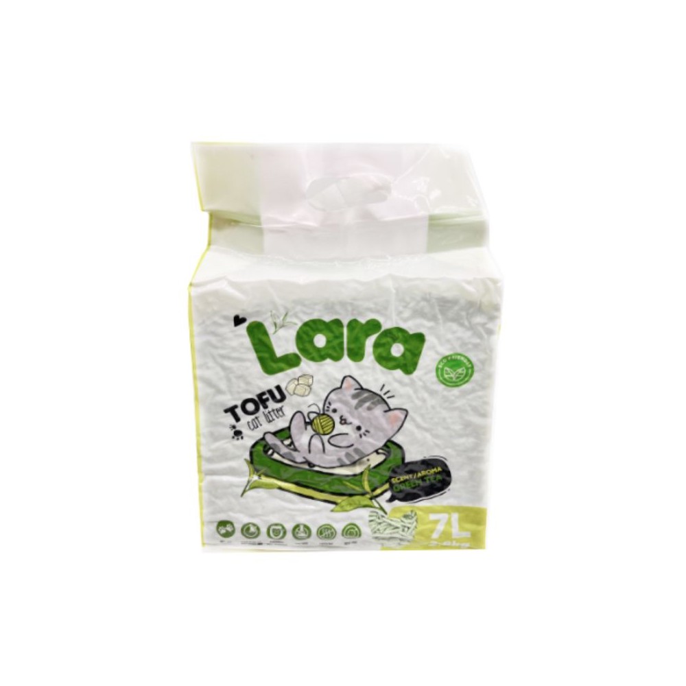 *Kraikas katėms Lara Tofu su žaliosios arbatos ekstraktu, 2,8 kg (7 l)