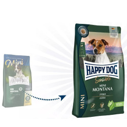 Happy Dog Mini Montana visavertis pašaras suaugusiems mažų veislių šunims su arkliena, 2x4 kg - nuotrauka 2