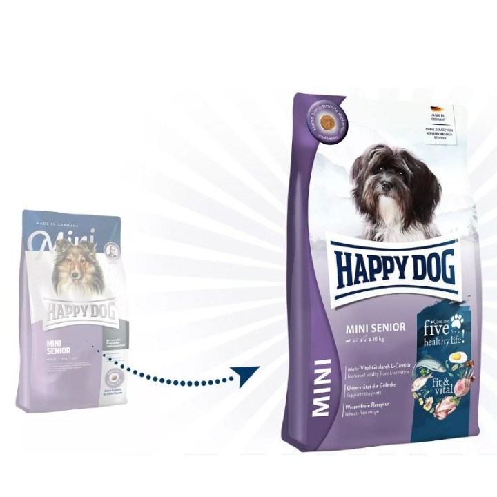 Happy Dog Mini Senior šunų maistas mažų veislių seniems šunims, 800 g