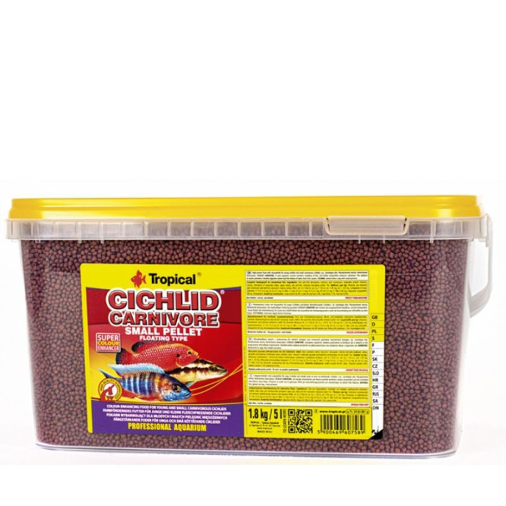 Tropical Cichlid Carnivore Small Pellet visavertis pašaras žuvims 5 l (1,8 kg)