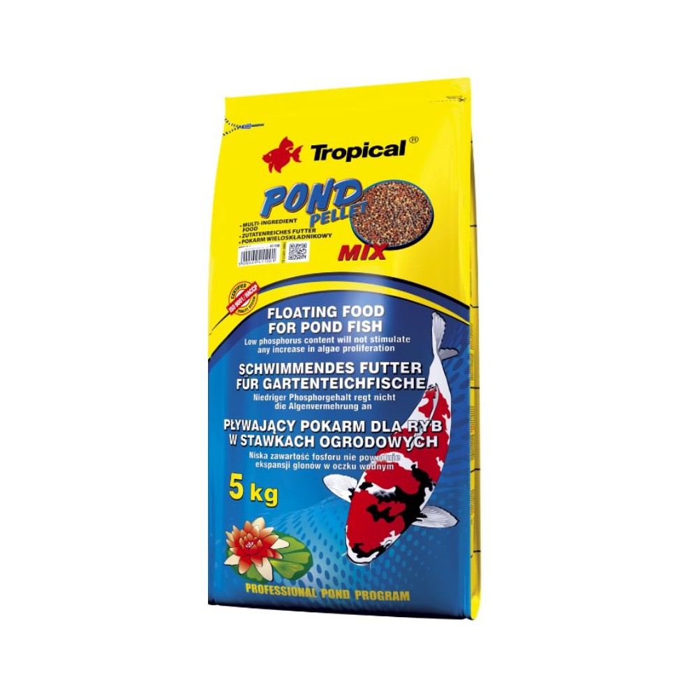 Tropical Pond Pellet Mix pašaras tvenkinių žuvims spalvotomis granulėmis 50 l (5 kg)