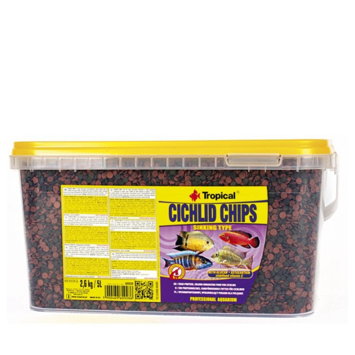 Pašaras žuvims Tropical Cichlid Chips ciklidams 5 l (2,6 kg) | Žuvims