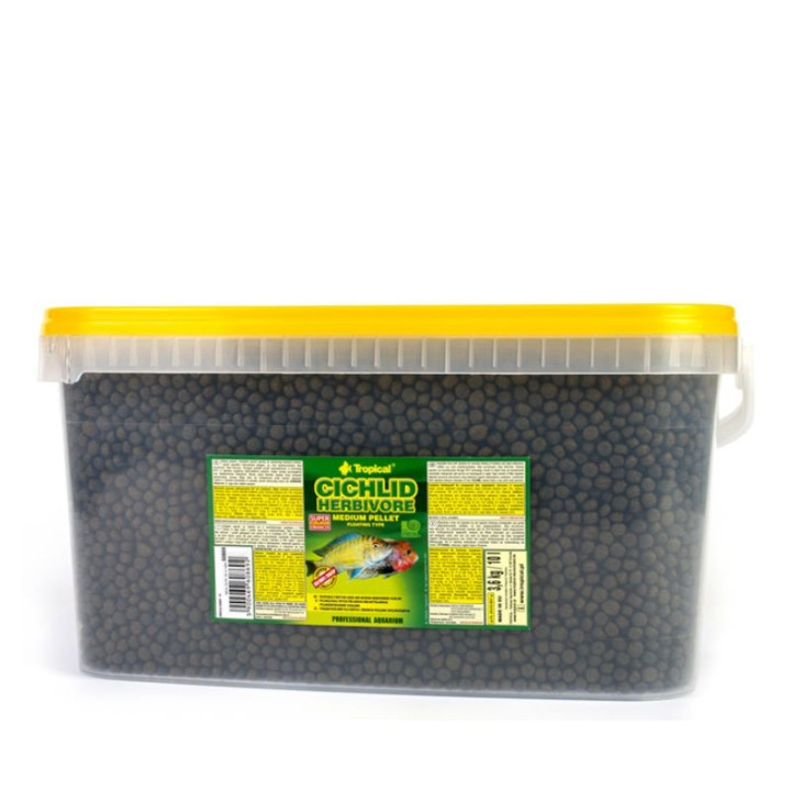 Tropical Cichlid Herbivore Medium Pellet pašaras ciklidams 10 l (3,6 kg)